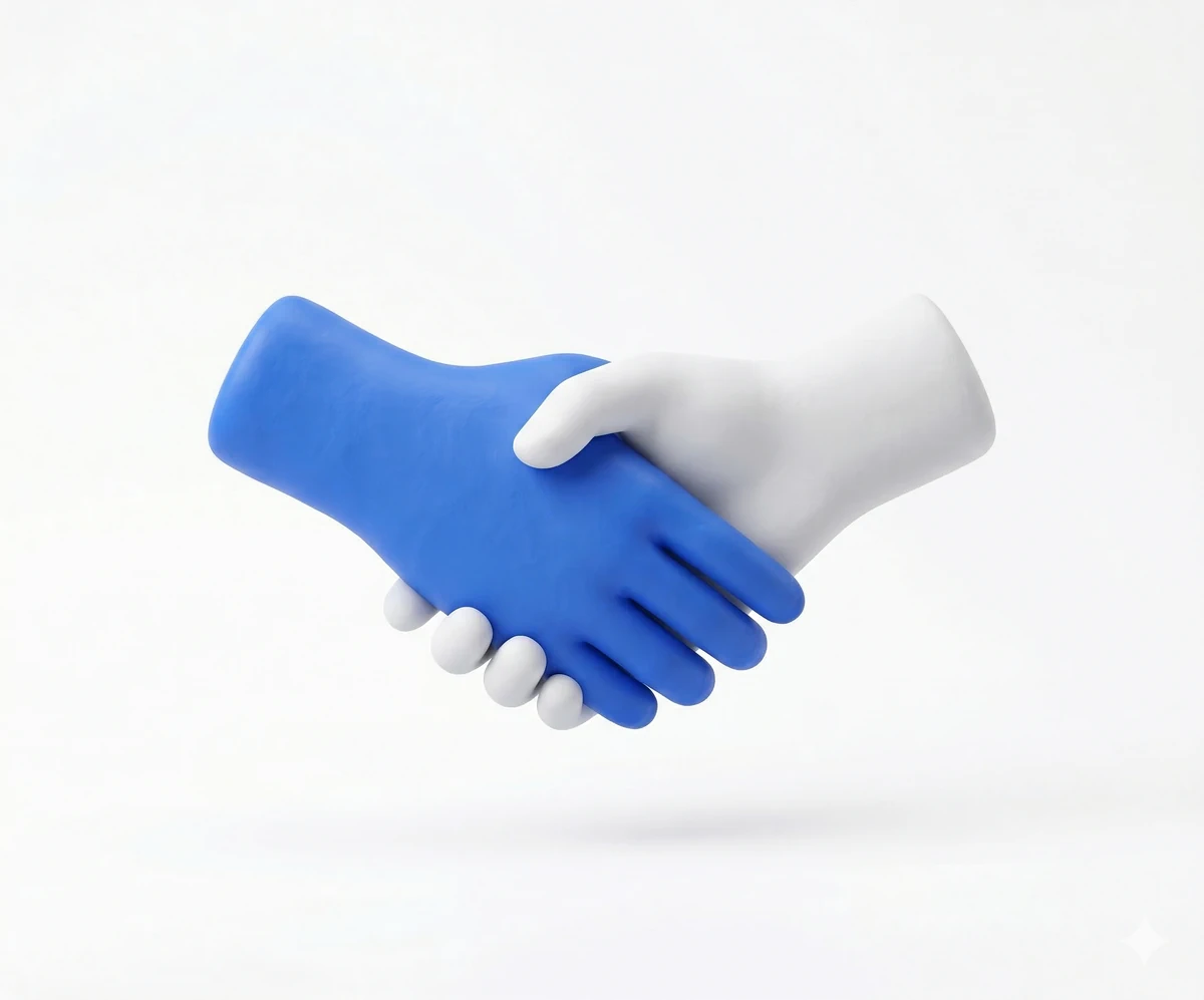 Just Right Analytics Digital Handshake - Professional Connectivity Visual